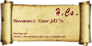 Hovanecz Cserjén névjegykártya